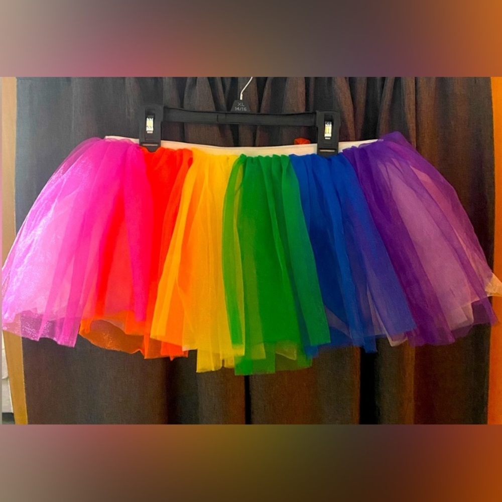 Rainbow Colored Short Tutu, size Medium